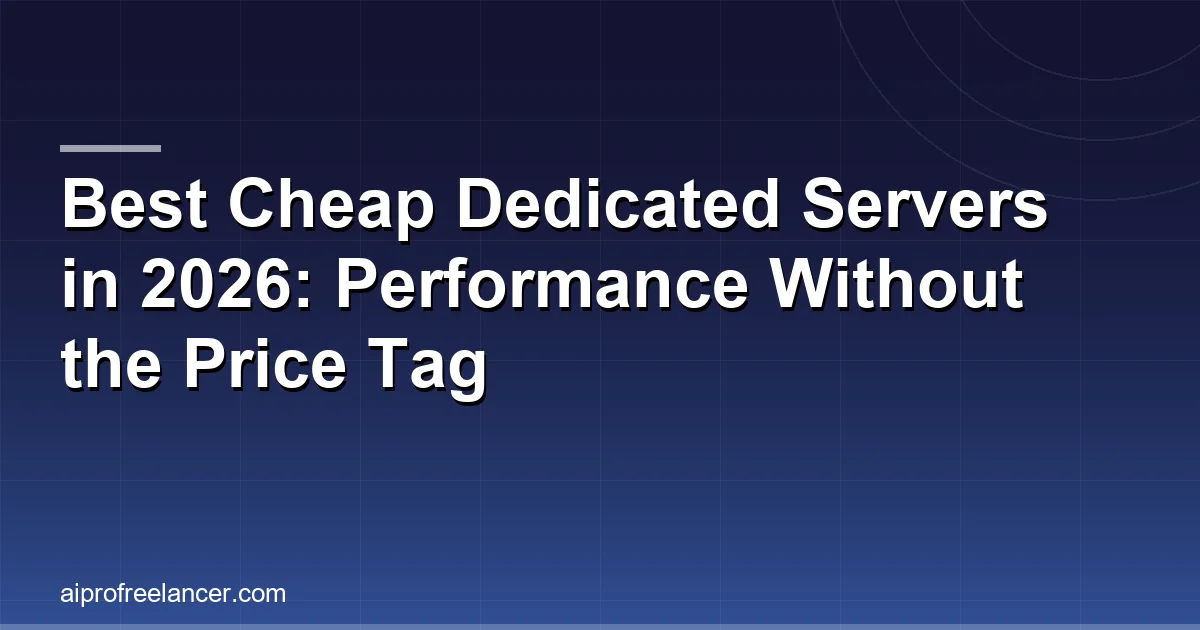 Best Cheap Dedicated Servers in 2026: Performance Without the Price Tag